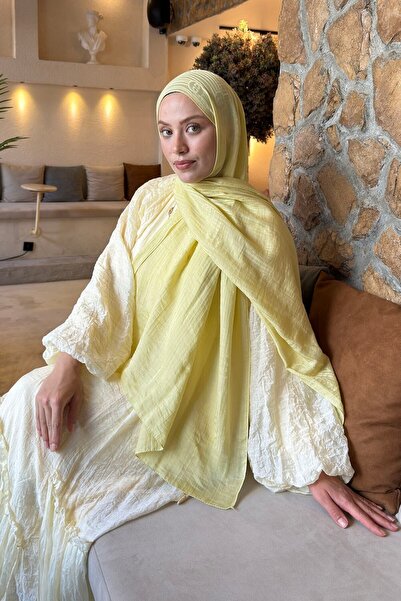 lamelif Line Gg Pattern Aura Cotton Jacquard Shawl Light Green
