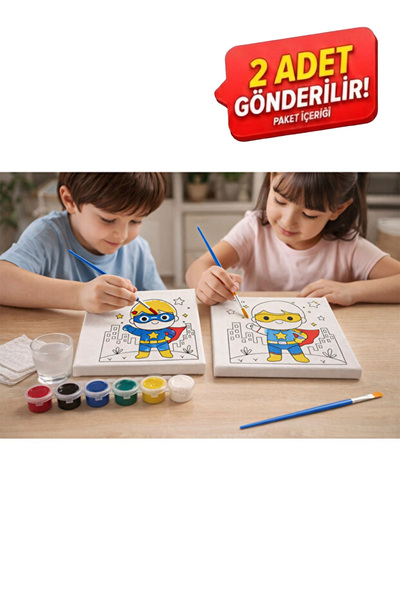 BienHome İkili Tuval Seti Fırça Boya Dahil, Çocuklar İçin Tuval Boyama Seti 2...