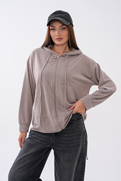 Mega Life Kangaro Pocket Zippered Pique Modal