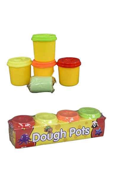 Krista Set of Colored Modeling Clay with Stamps, 4 Jars, 480g