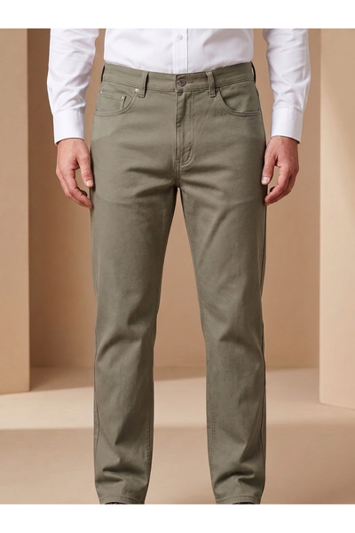 Finelook Men’s Slim-Straight Five-Pocket Chino Pants – Stretch Cotton Casual ...
