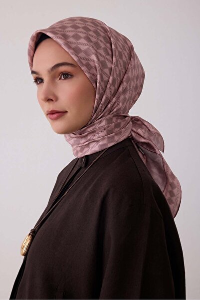 Belli Pink Geometric Pattern 100% Twill Silk Scarf 4425-02