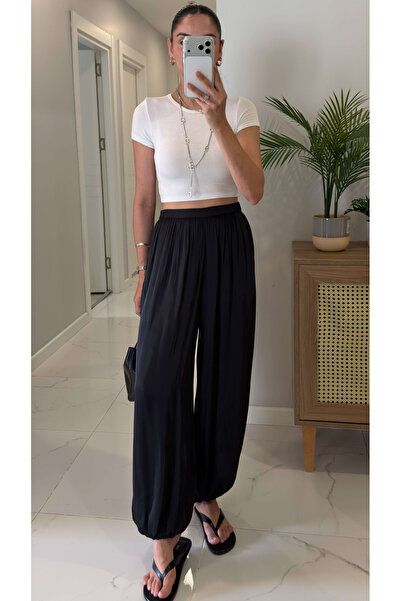 My Blog Black Satin Shalwar Trousers - Dp261051
