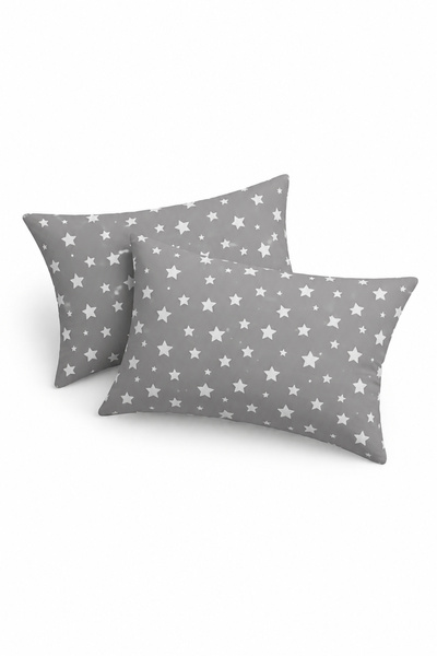 mihriban Covered Model Gray Star Patterned Baby Pillowcase 35X45 cm (2 Pieces)