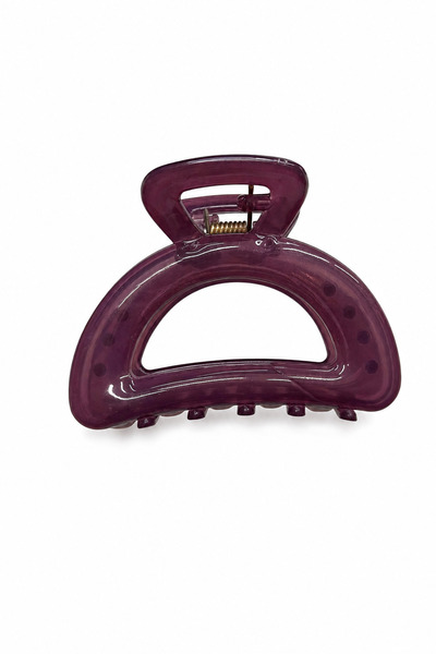 Jack Ferrero Purple Semi-Transparent Half-Moon Hair Clip Stylish and Convenie...