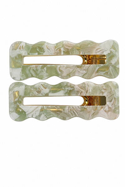 Jack Ferrero Wavy Patterned Marble Look Hair Clip Set 2 Pieces - Stylish and ...