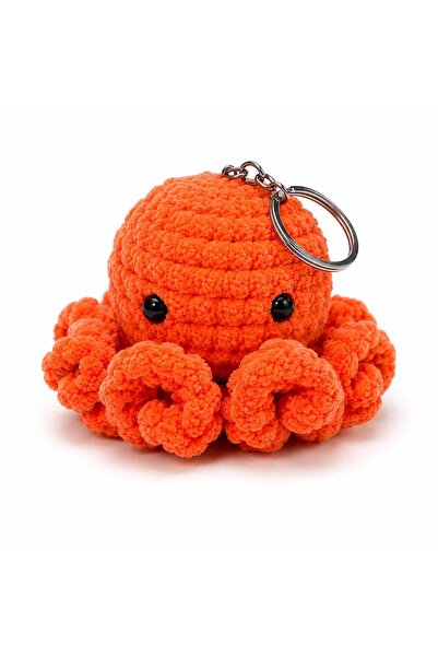 El Yapımı Renkli Peluş Ahtapot Anahtarlık/Çanta Aksesuarı-Sevimli Kadife Amigurumi