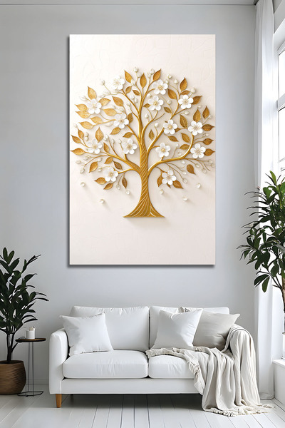 Parıltı Yayınları Pictură decorativă modernă din sticlă, cu copacul vieții, c...