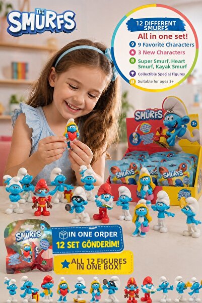 TOYFEST مجموعة شخصيات السنافر المكونة من 12 شخصية صغيرة قابلة للتجميع من سينا...