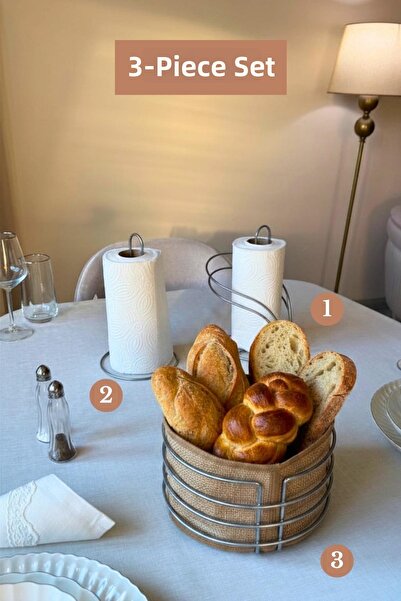 Edora Home Set of 3 Matte Silver Swan Napkin Holder Upright Paper Towel Holde...