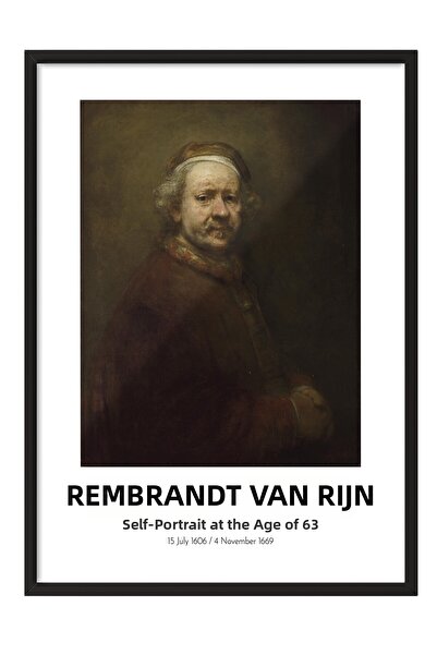 Postifull Rembrandt Vin Rijn - Autoportret la vârsta de 63 de ani, Tablou înr...