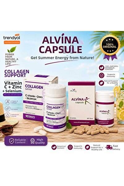 ALVİNA DETOX كبسولات ألفينا 1. كيه تي كولاجين سايار 1. كيه تي (مجموعة من قطعتين)