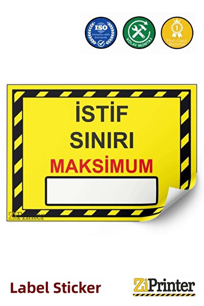 ZiPrinter حد الحمولة الأقصى ( ). ملصق لافتة تحذيرية isg مقاس 25x35 سم