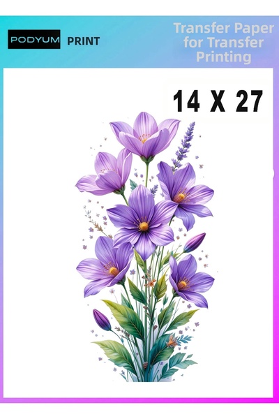podyum baskı تي شيرت من القماش قابل للكي بطباعة باقة زهور