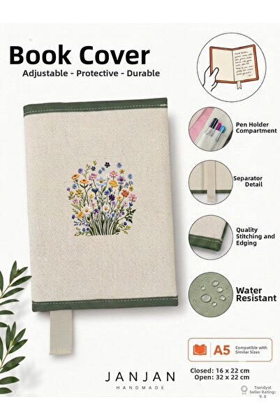 JANJAN Natural Fabric Book Cover,Washable Book Cover,Book Protector,32X22 cm ...