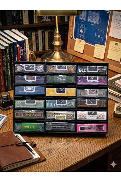 OyuncaklarÜlkesi Playing Card Deck Storage Display Rack Stand with 18 Compart...