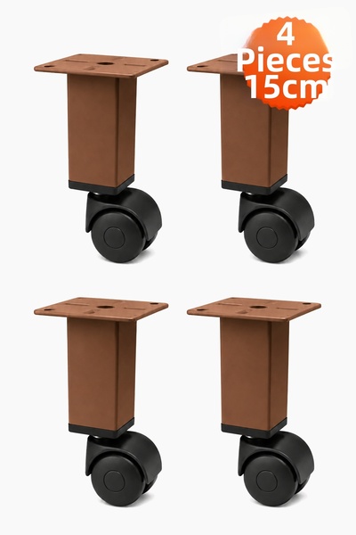 Badem10 Omaks 15 cm Pătrat (4 bucăți) Corp din metal maro cu roți din plastic...
