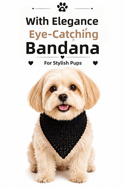 NEHOLİA Dog Bandana Hand Knitted Tie-On Stylish Pet Neck Scarf Cat Dog Accessory