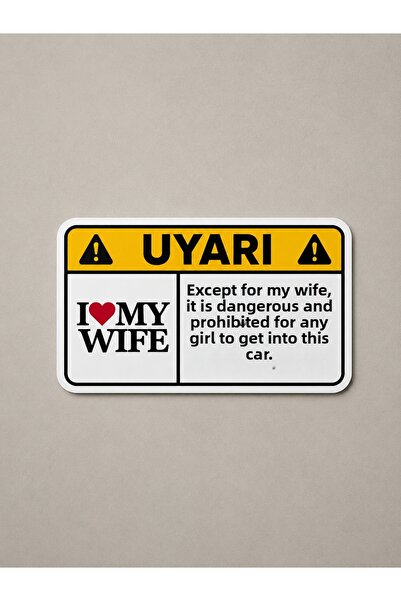 Papeit Car Interior Warning Sticker I Love My Wife (1 Piece)