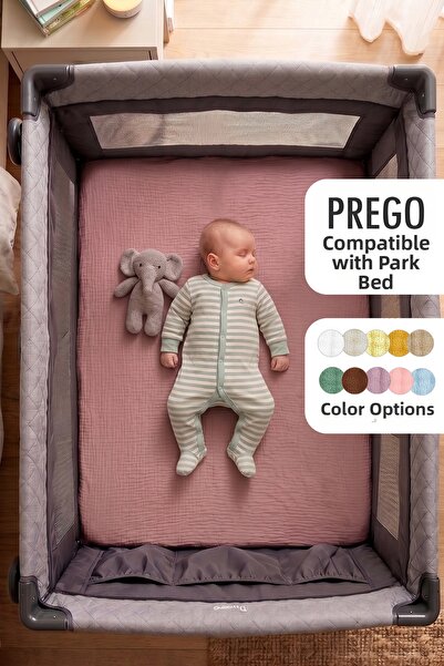 Soho Organics Muslin Elastic Fitted Sheet - Compatible with Prego Park Mattre...