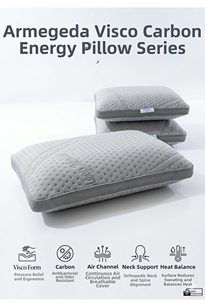 ViscoPure Karbon Visco Orthopedic Pillow – Ergonomic Sleep Comfort – Energy f...