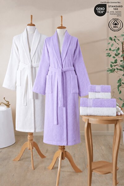 Ellaline Set de halate de baie pentru familie, 6 piese, 100% bumbac certifica...