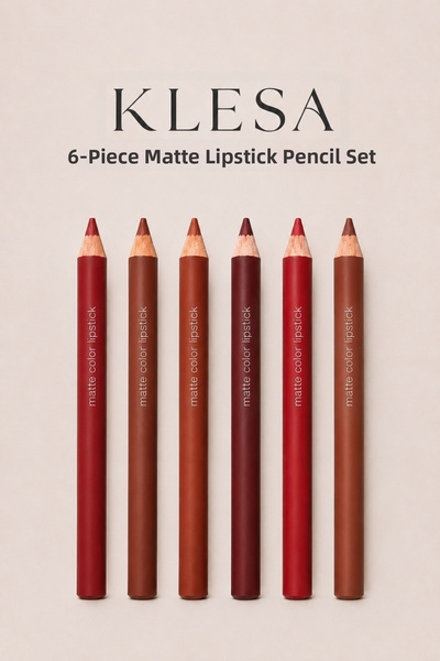 KLESA 6-Piece Lip Liner Set Matte Lip Liner with Sharpener