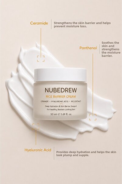 NUBEDREW Ceramide Moisturizing Face Cream 50 ml Skin Barrier Strengthening Hy...