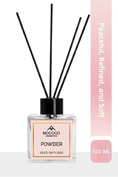 MOCOCO COSMETICS Odorizant de cameră cu bețișoare de bambus, aromă pudră, 100...