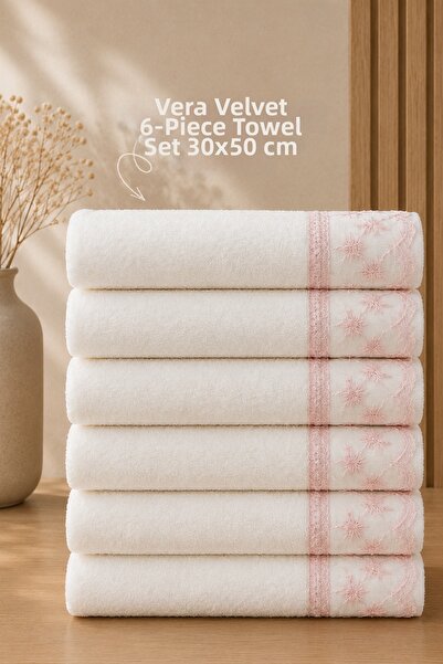 Lorateks Vera |   Set de 6 prosoape din catifea (30*50 cm) |   Prosop de zest...