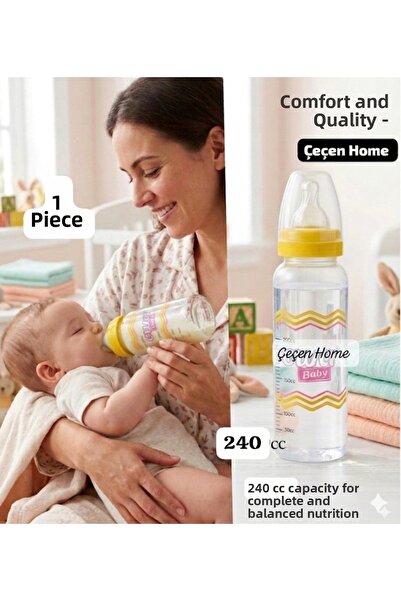 ÇEÇEN HOME (1 Piece) Yellow Plastic Baby Bottle with Scale Baby Feeding Bottl...