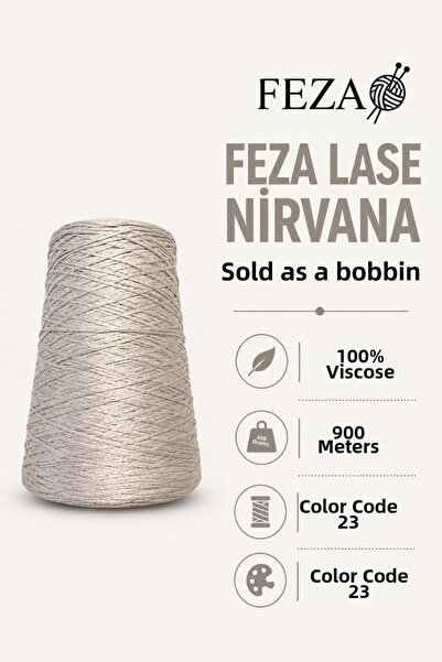 Feza Lase Nirvana 100% Viscose Bobbin Knitting Yarn 300 Gr 900 Meters - Hand ...