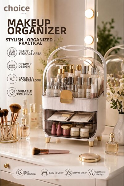 Tercih Home 3-Tier Unbreakable Transparent Lid Makeup and Jewelry Organizer, ...