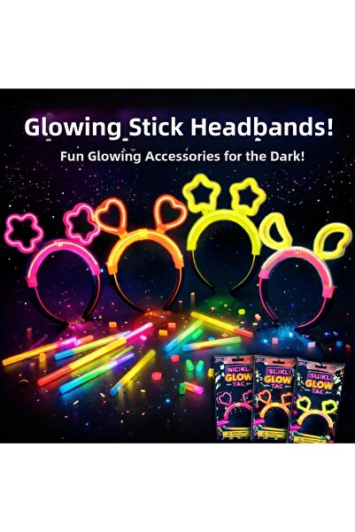 magicool Glow in the Dark Crown Set 12 Pieces – Star Heart Moon Flower (3 Pie...