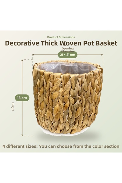 sever ithalat Water Hyacinth Wicker Weave Basket Flower Pot Cover Natural Dec...