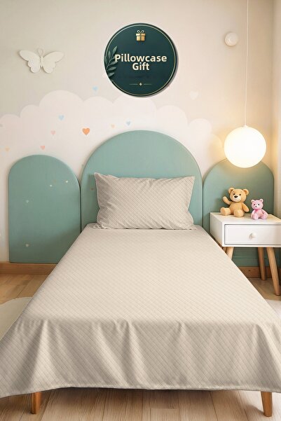 Evimde Bambaşka Cream Minimal Young Room Single Pique Set - Quilted Ecru 160X...