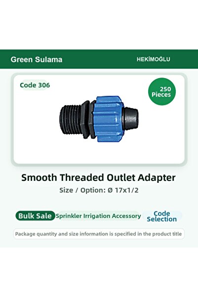 HEKİMOĞLU Flat Screw Outlet Adapter Ø 17X1/2 250 Pieces Package Code 306
