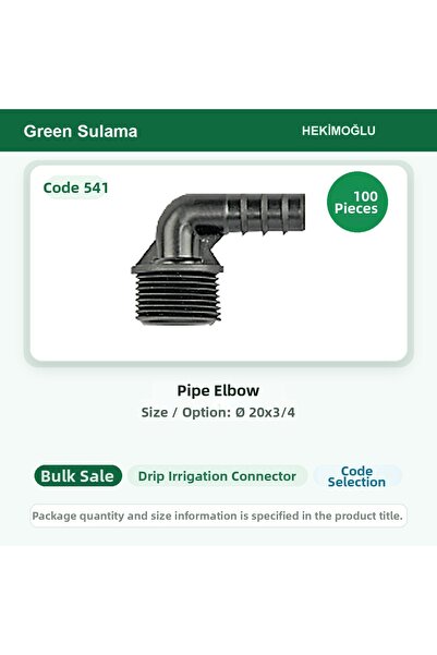 HEKİMOĞLU Pipe Elbow Ø 20X3/4 100 Pieces Package Code 541
