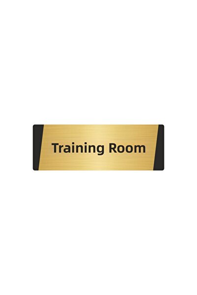 Özarslan Dizayn Training Room Metal Warning Sign 10X20 cm Gold Color