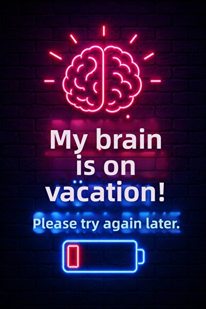 Lucena Ζωγραφική τοίχου σε στυλ νέον "My Brain Is On Vacation" Διακοσμητικό π...