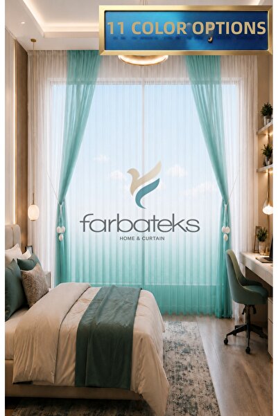 farbateks Σετ τούλινων κουρτινών για παιδικό δωμάτιο με χρωματική μετάβαση σε...