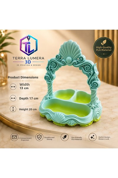 TERRA LUMERA 3D Seashell Decorative Organizer – Makeup and Jewelry Organizer