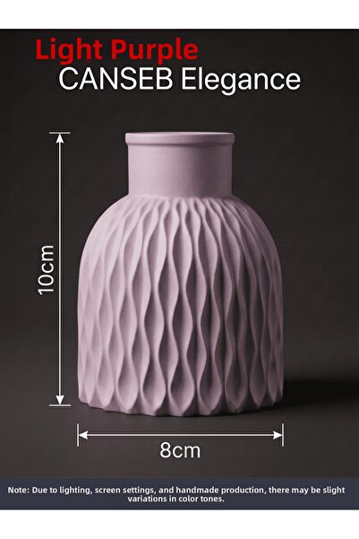 CANSEB Elegance Premium - Lilac - Wavy Decorative Vase - 10X8Cm - Hand-Painte...