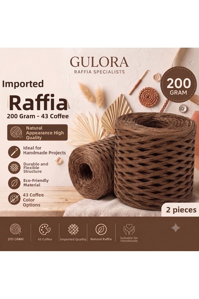 gulora G-43 Coffee Imported Raffia Rope 2 Pieces