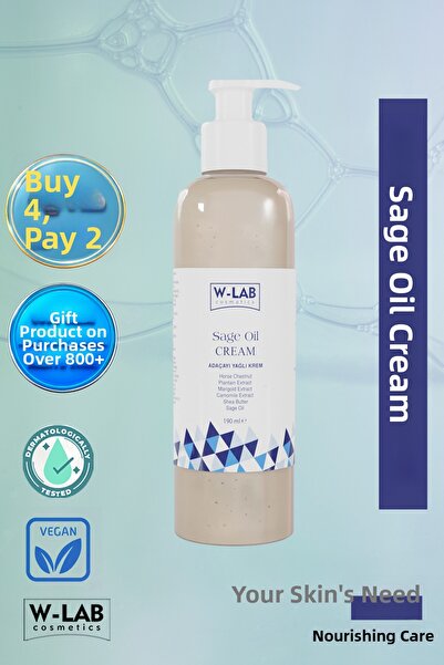 W-Lab Cosmetics كريم الساج للدوالي بزيت الساج 190 مل