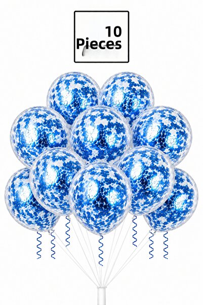 Balonsan Blue Sequin Balloon Bundle 10 Pieces