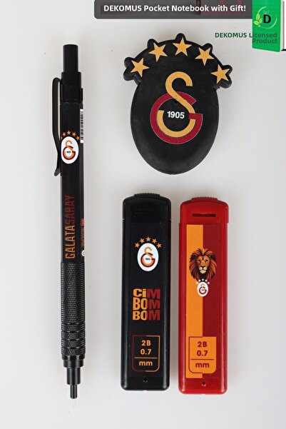 Galatasaray قلم معدني مرخص من x Dekomus بسمك 0.7 مم/قلم معماري، 2 قطعة أنبوب ...