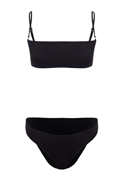 Trendyol Collection Black*001 Flat Balconette Brief Super High Waist Throw Ca...
