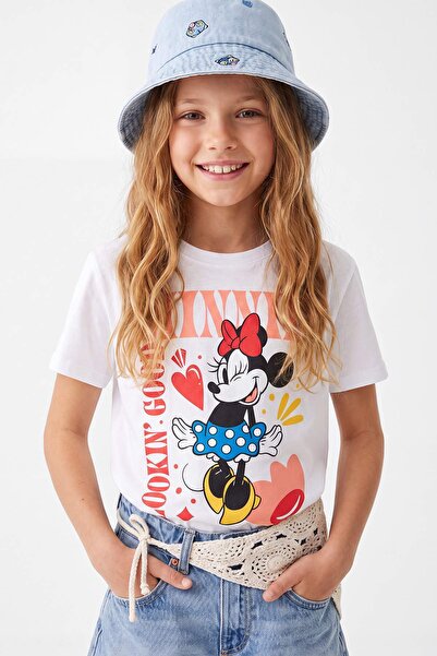 TRENDYOLKIDS Tricou tricotat cu imprimeu Minnie, cu licență, pentru fetițe, a...