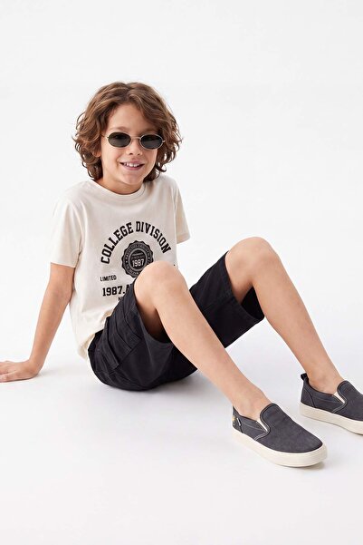TRENDYOLKIDS Black Boy's Printed Top and Bottom Set Tkdss26Au00150